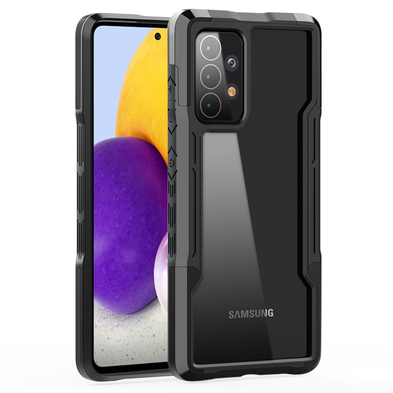 Shockproof Excellent Grip with Silky Feeling for Samsung Galaxy A72 5G In Black